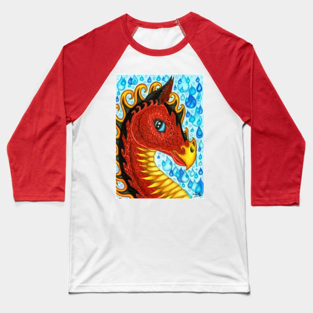 Red Water Dragon Baseball T-Shirt by MelanieJeyakkumar